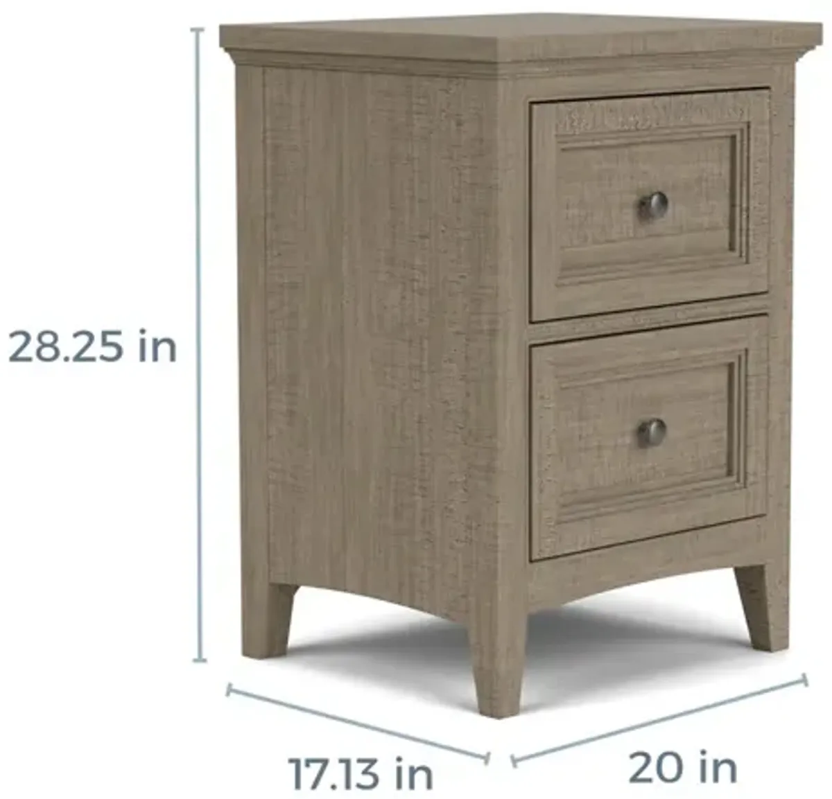 Bay Creek 2 Drawer Nightstand in Light Gray