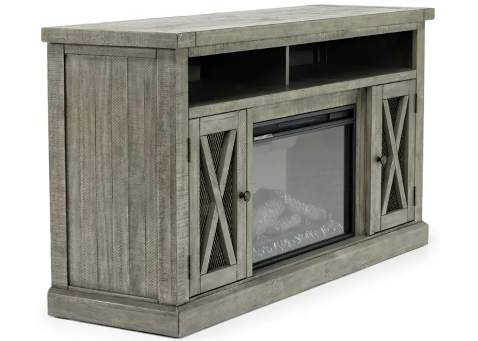 Telluride Fireplace Console in Driftwood