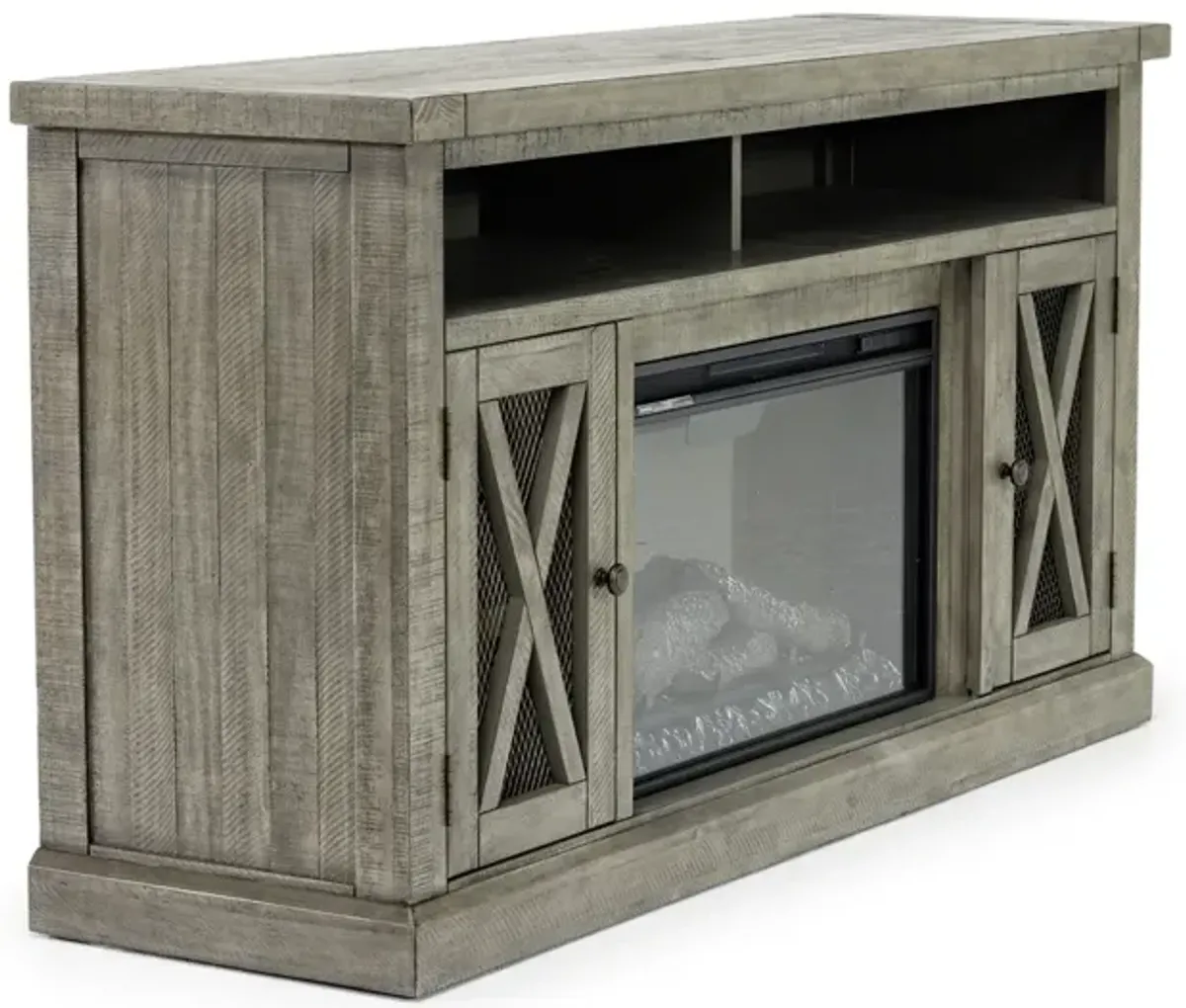 Telluride Fireplace Console in Driftwood