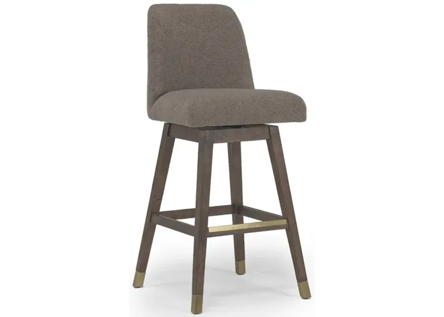 Amelia Swivel Bar Height Stool in Taupe