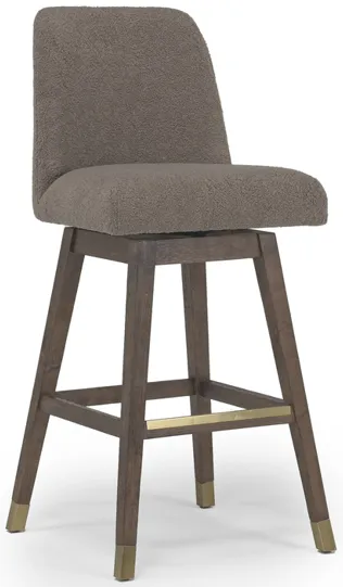 Amelia Swivel Bar Height Stool in Taupe