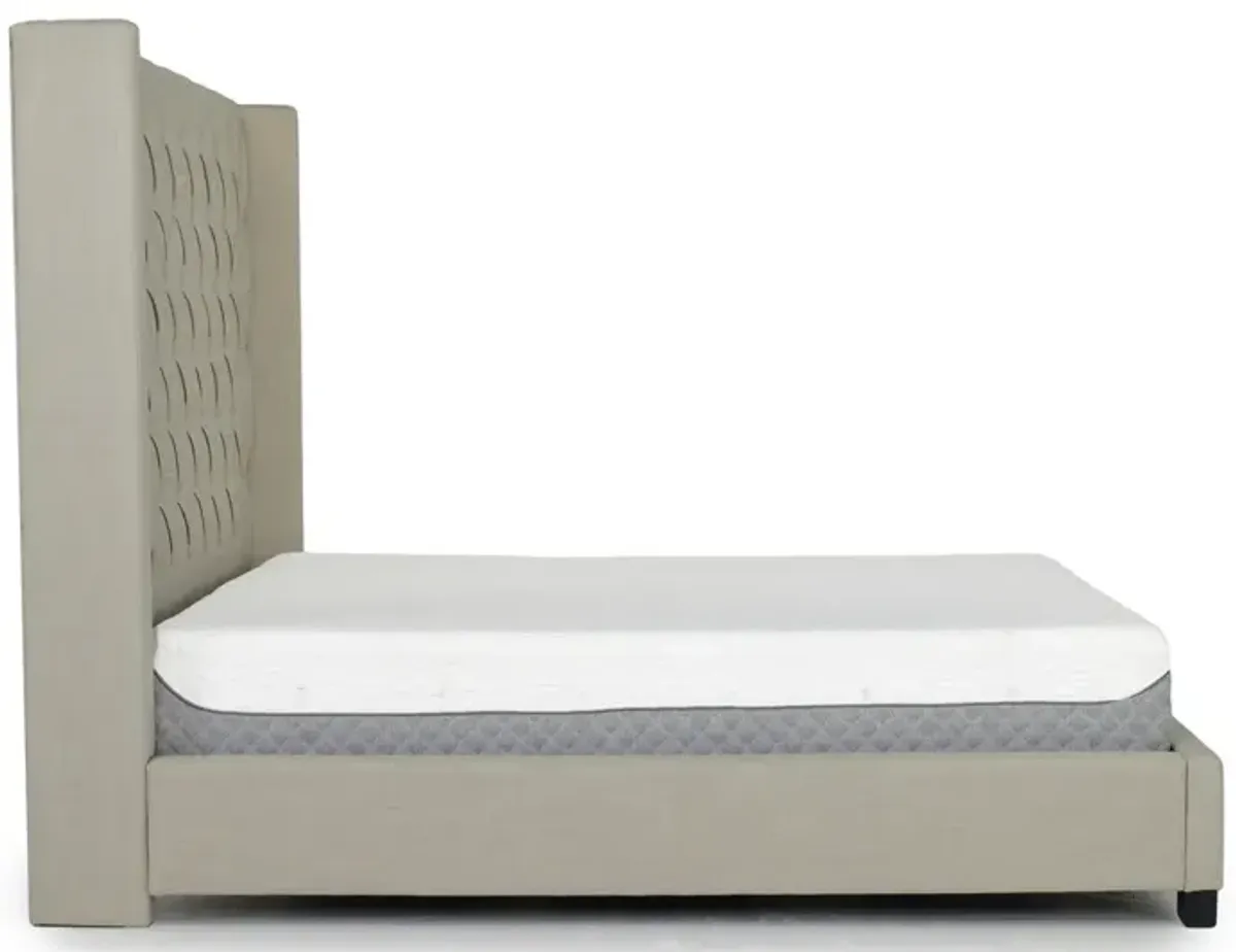 Westerly Upholstered Bed in Light Brown, Eastern King