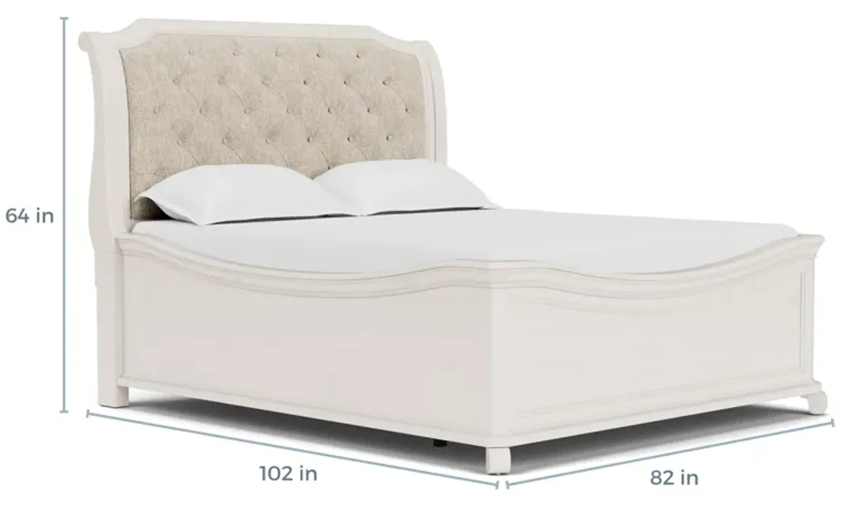 Bellamy Sleigh Bed in White, CA King