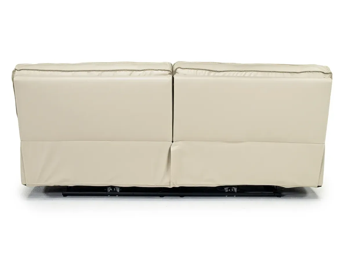 Sofia 3 Power Sofa & Console Loveseat in Cream Leather