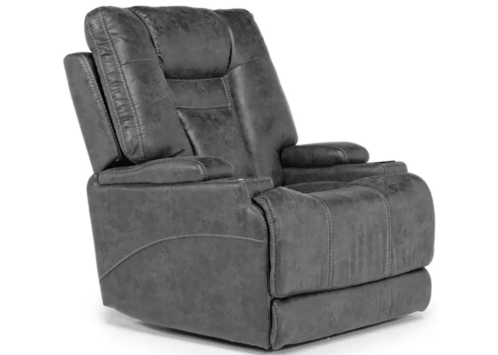 STT 3 Power Recliner w/ Wireless Charger in Steel