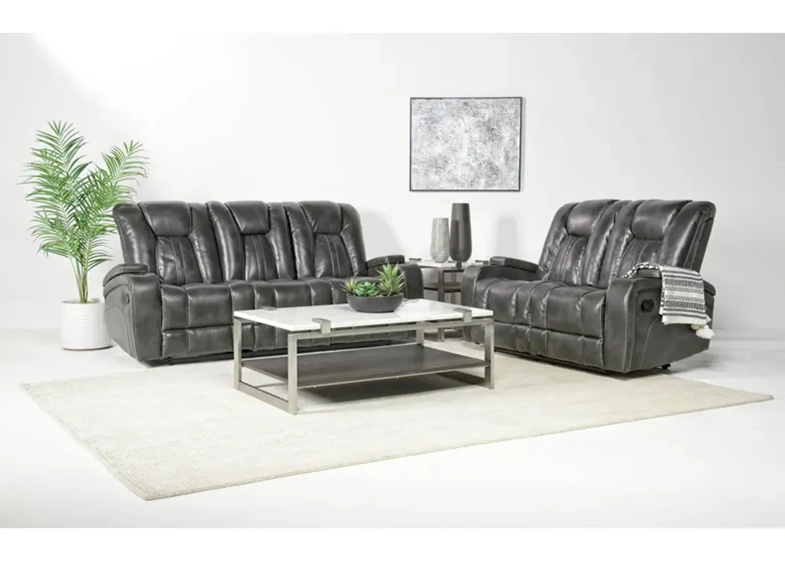 Vega Reclining Sofa & Loveseat in Gray