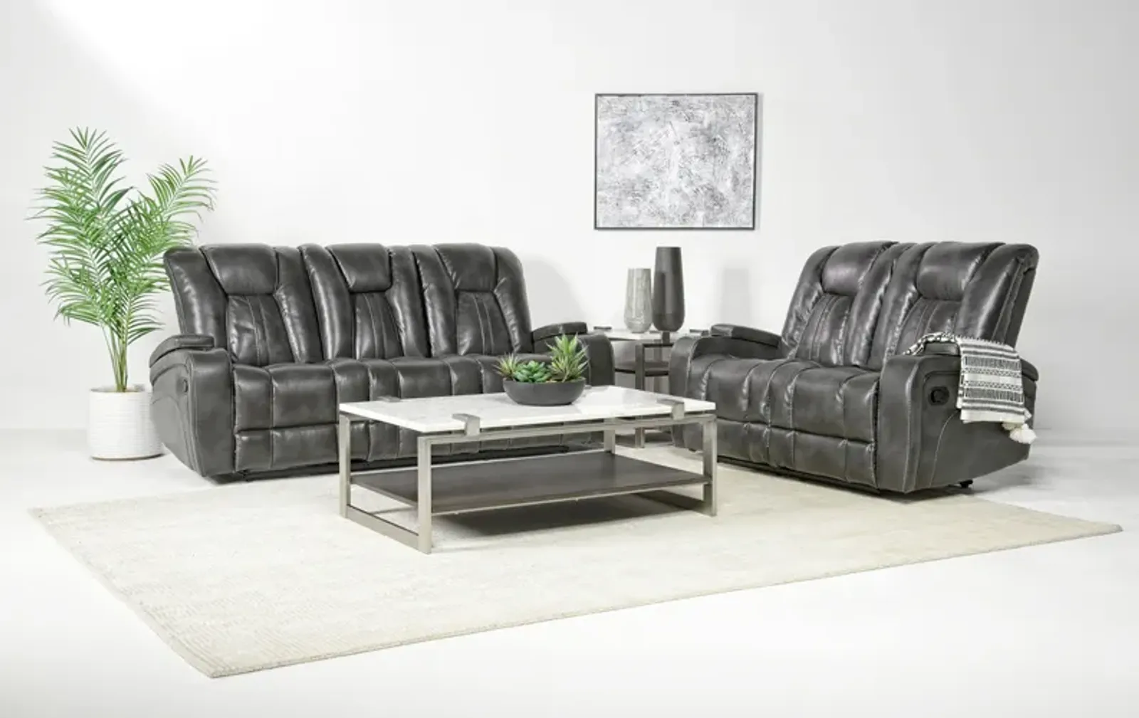 Vega Reclining Sofa & Loveseat in Gray