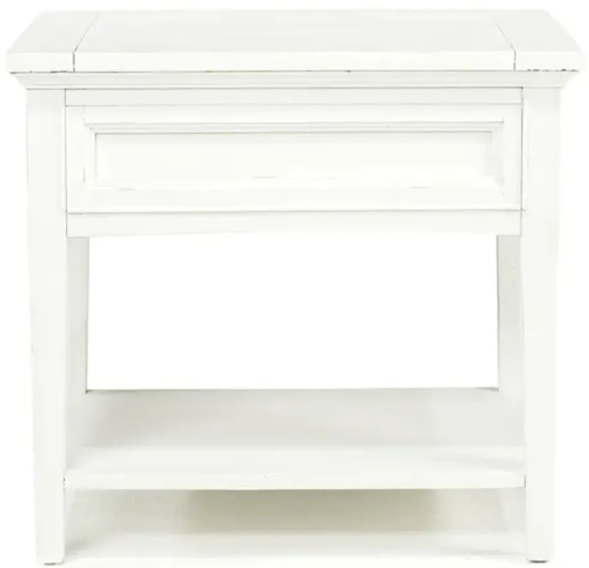 Bay Creek End Table in White, Rectangle