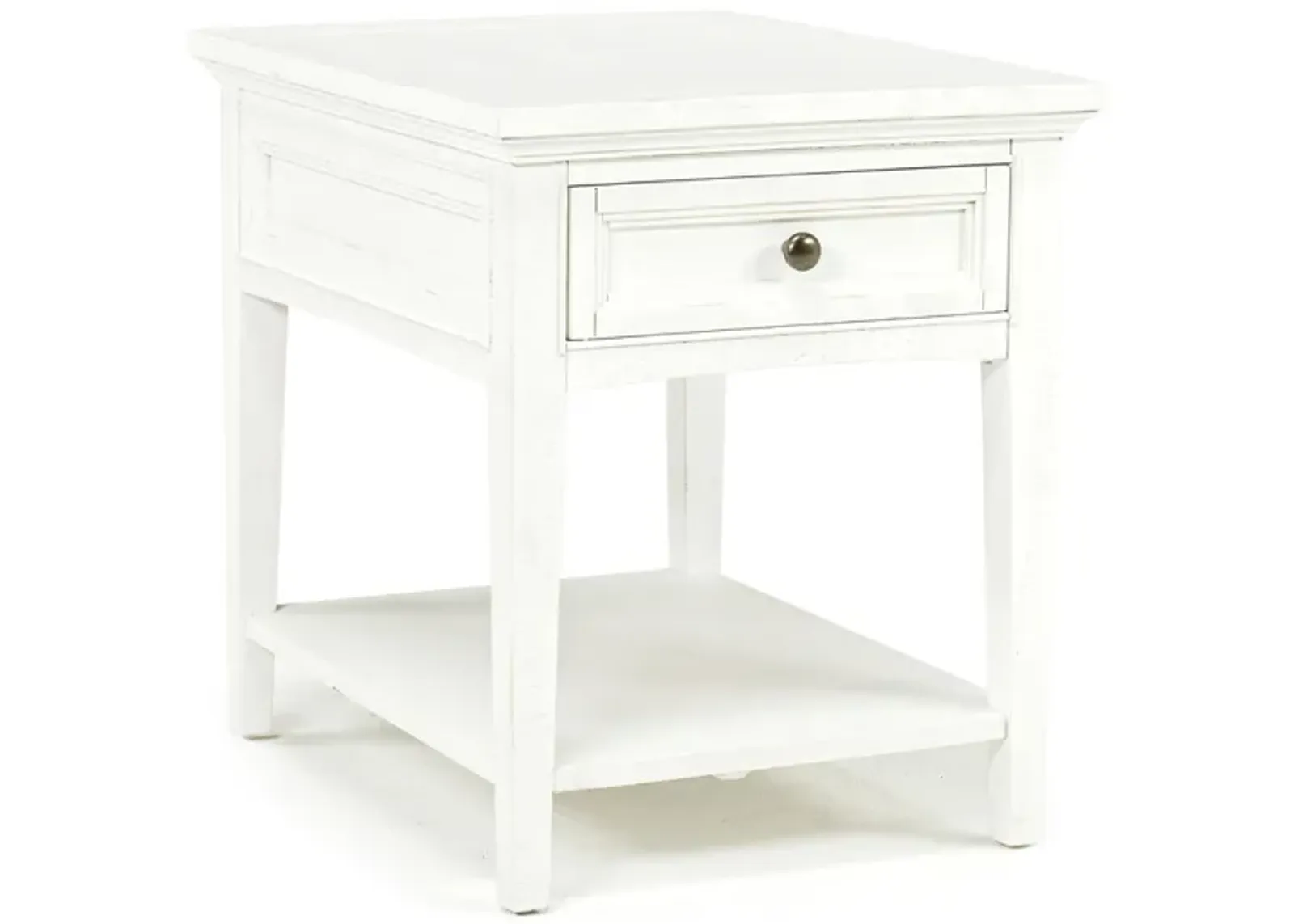 Bay Creek End Table in White, Rectangle