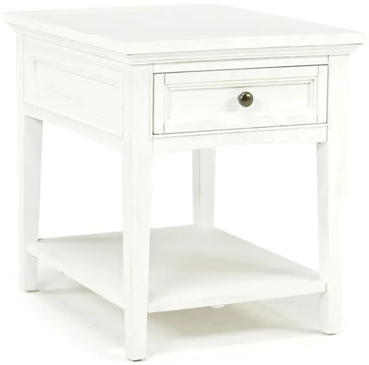 Bay Creek End Table in White, Rectangle