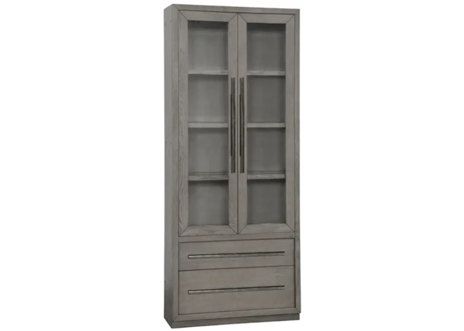 Pure Modern Library Wall Glass Door Bookcase in Moonstone, 36 Inch