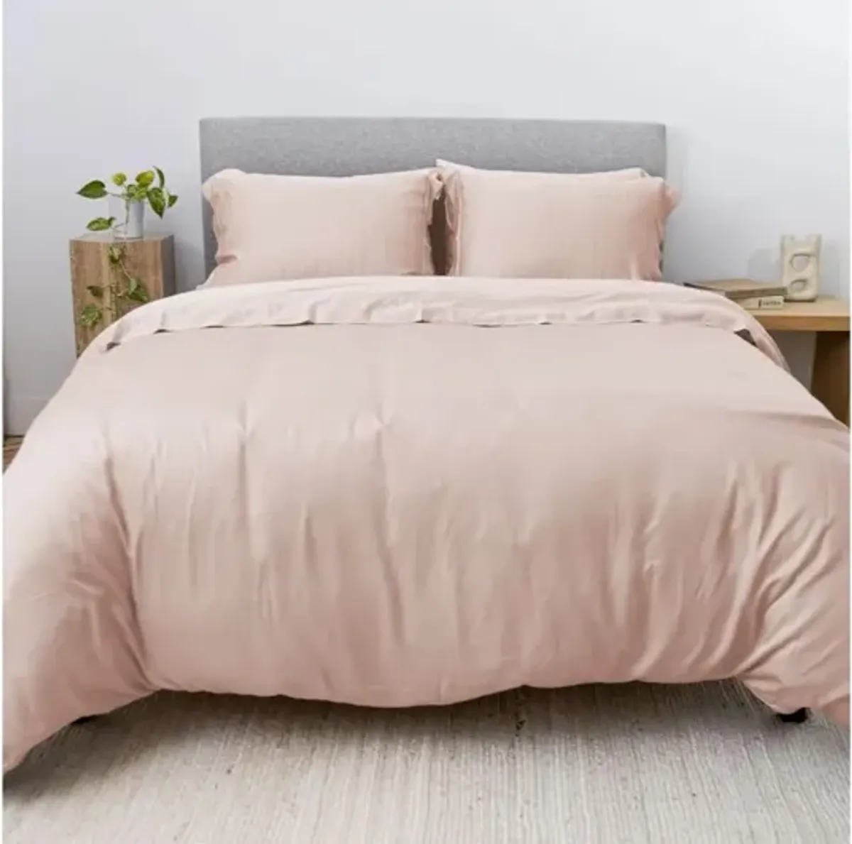 Iced Duvet Coverlet in Blush, Twin