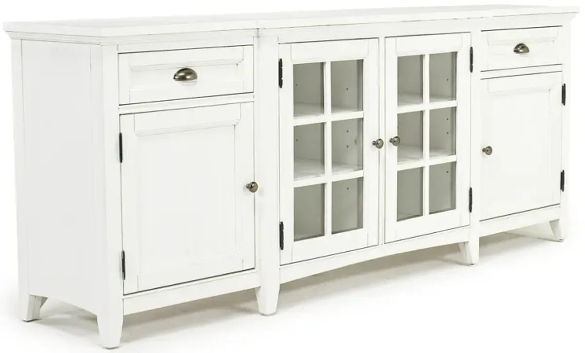 Bay Creek Media Console in White w/ USB Charger, 80 Inch