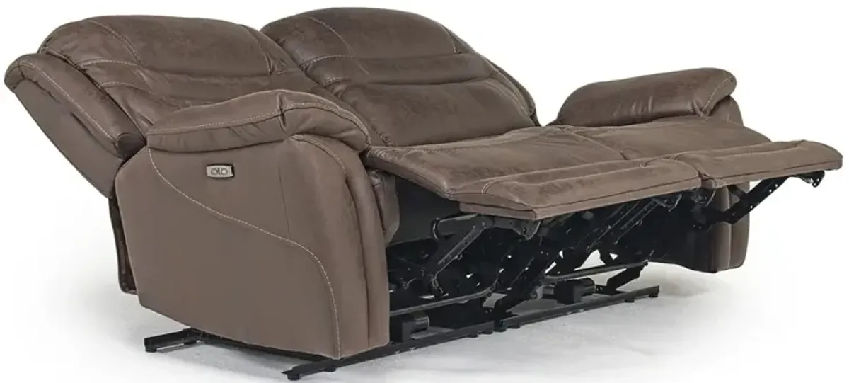 Splash 2 Power Loveseat in Brown