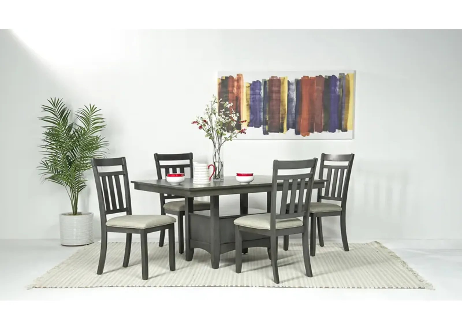 Miami Adjustable Dining Table & 4 Chairs in Gray