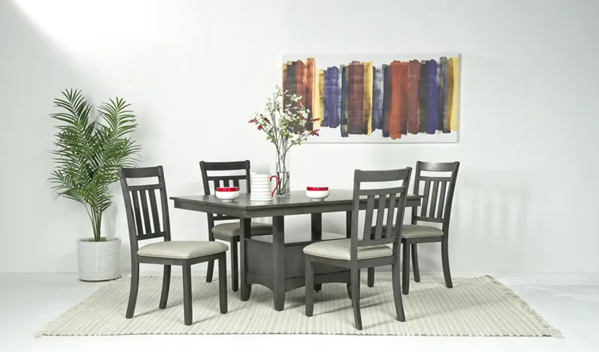 Miami Adjustable Dining Table & 4 Chairs in Gray