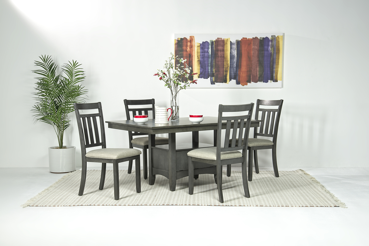 Miami Adjustable Dining Table & 4 Chairs in Gray