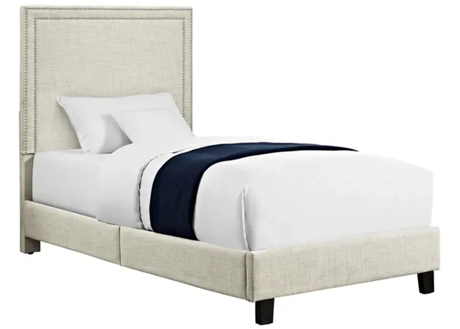 Emery Upholstered Bed in Natural, Twin