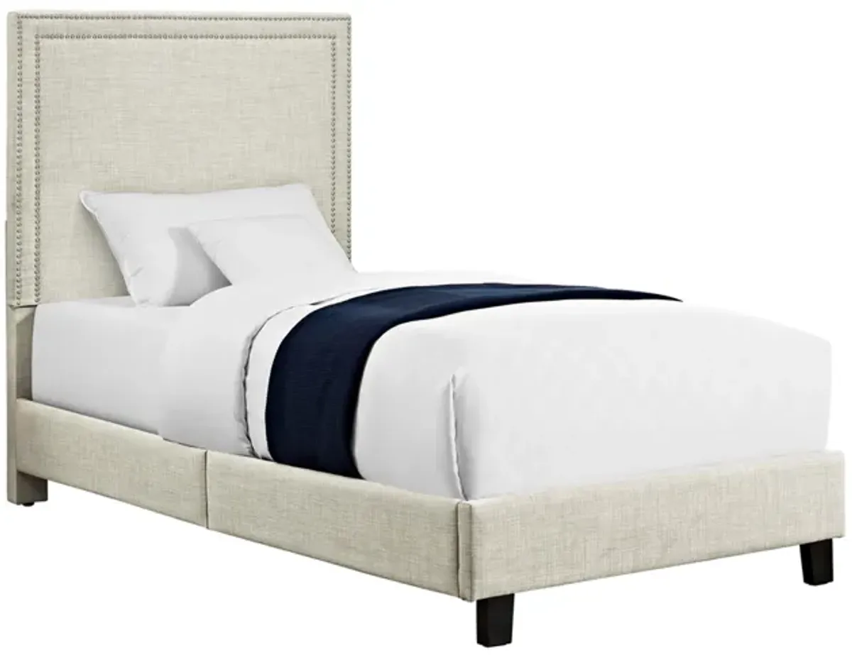 Emery Upholstered Bed in Natural, Twin