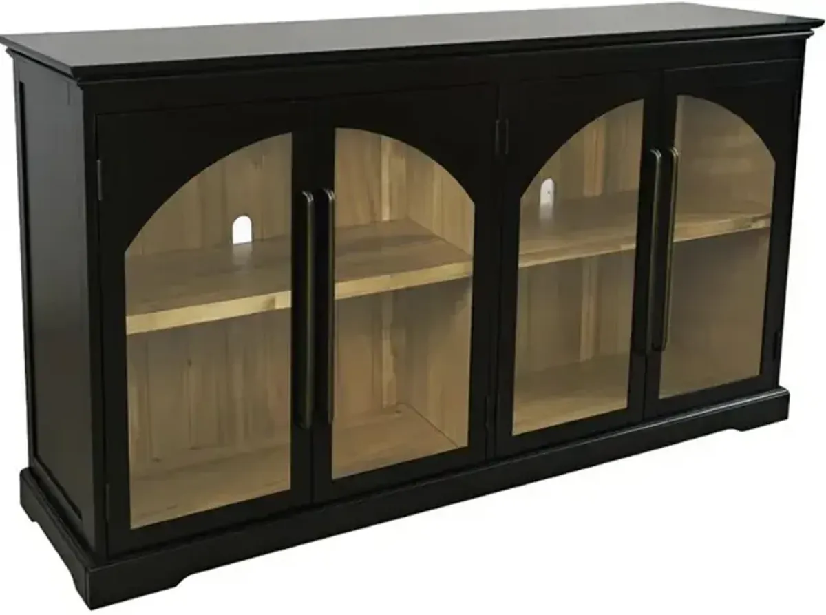 Archdale 4 Door Accent Console in Black, 65 Inch