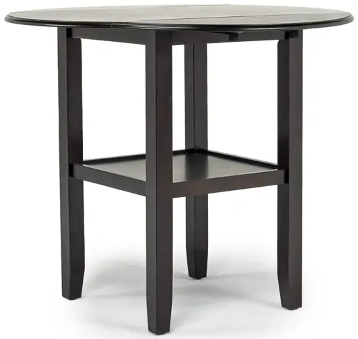 Gia Counter Height Extendable Round Dining Table & 2 Stools in Dark Brown