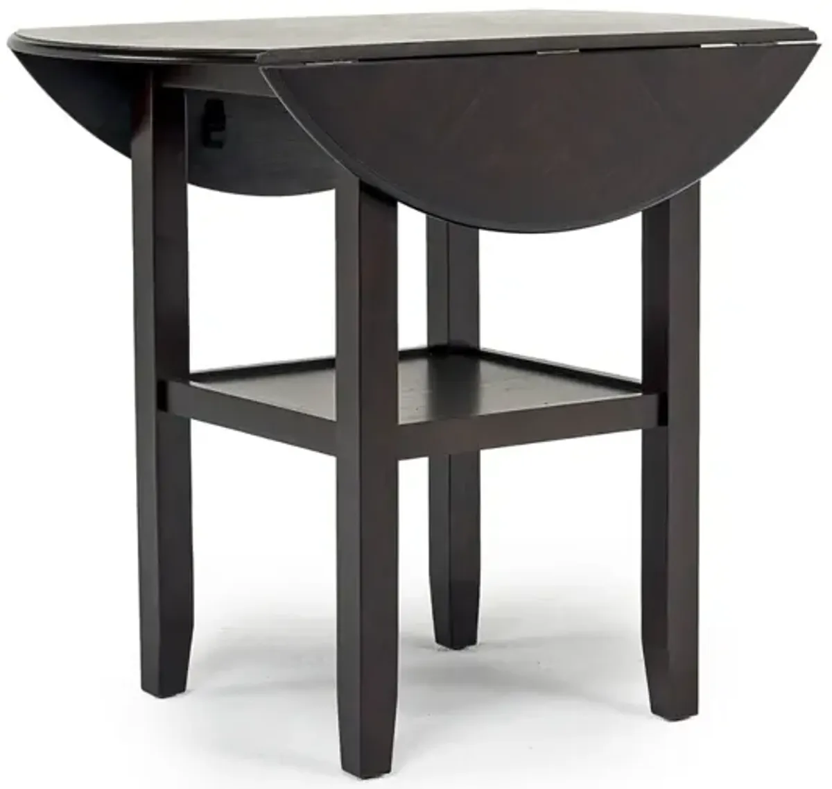 Gia Counter Height Extendable Round Dining Table & 2 Stools in Dark Brown