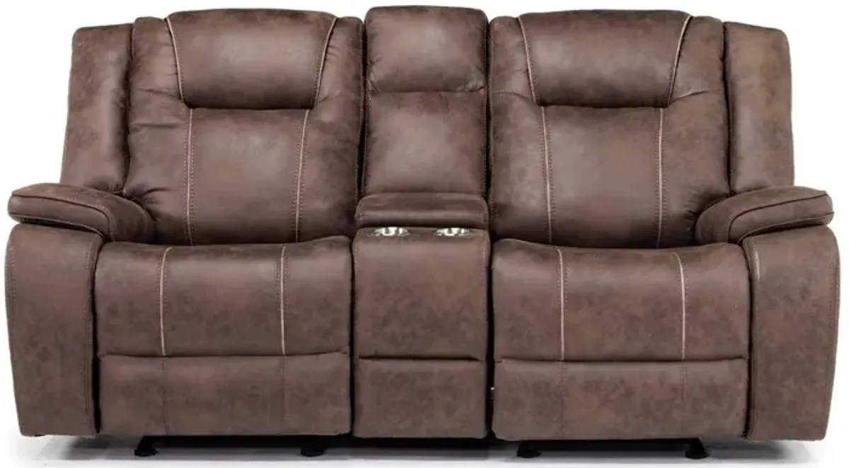 Blake 2 Power Console Loveseat in Reina Bark