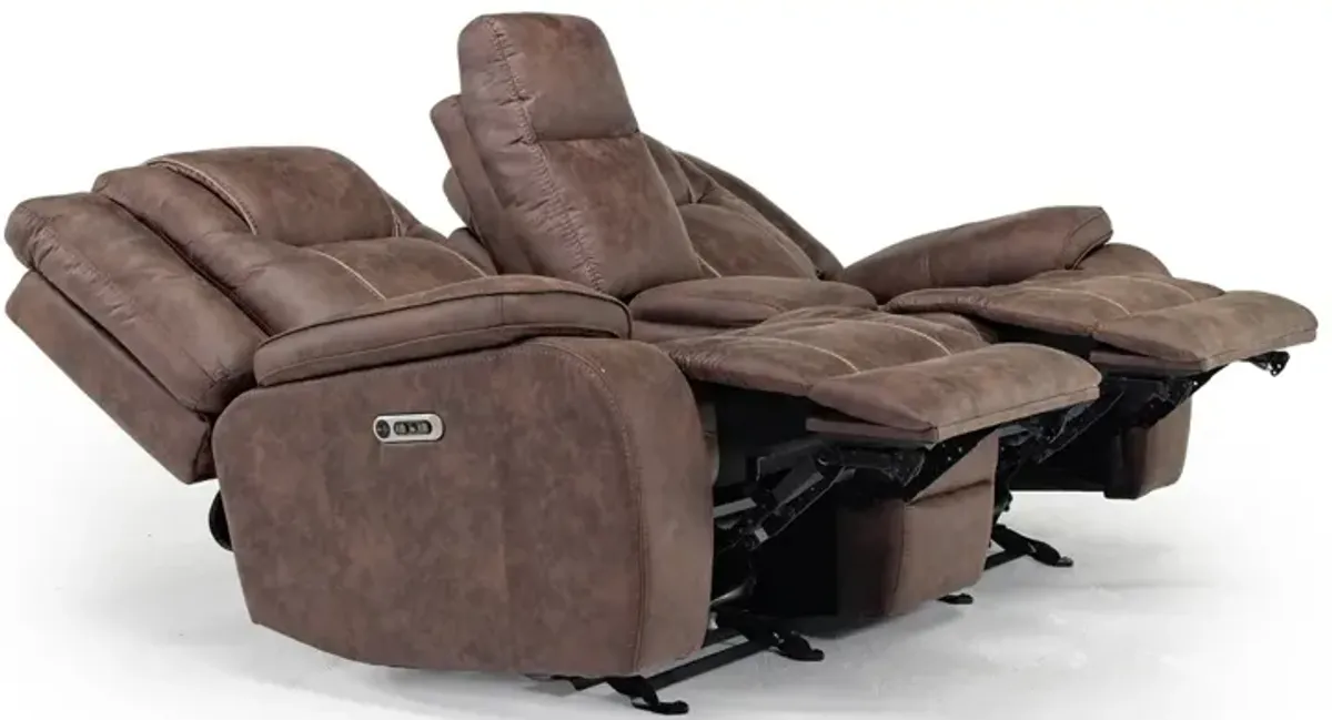 Blake 2 Power Console Loveseat in Reina Bark