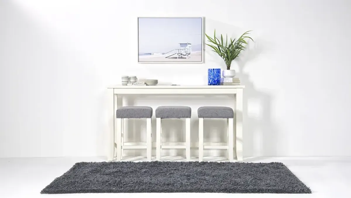 Urban Sofa Bar Table w/ 3 Stools in White