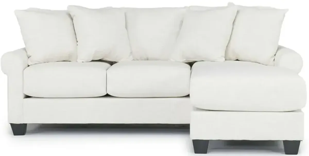 Amelia Crypton Performance Sofa Chaise in Nomad Snow, Down