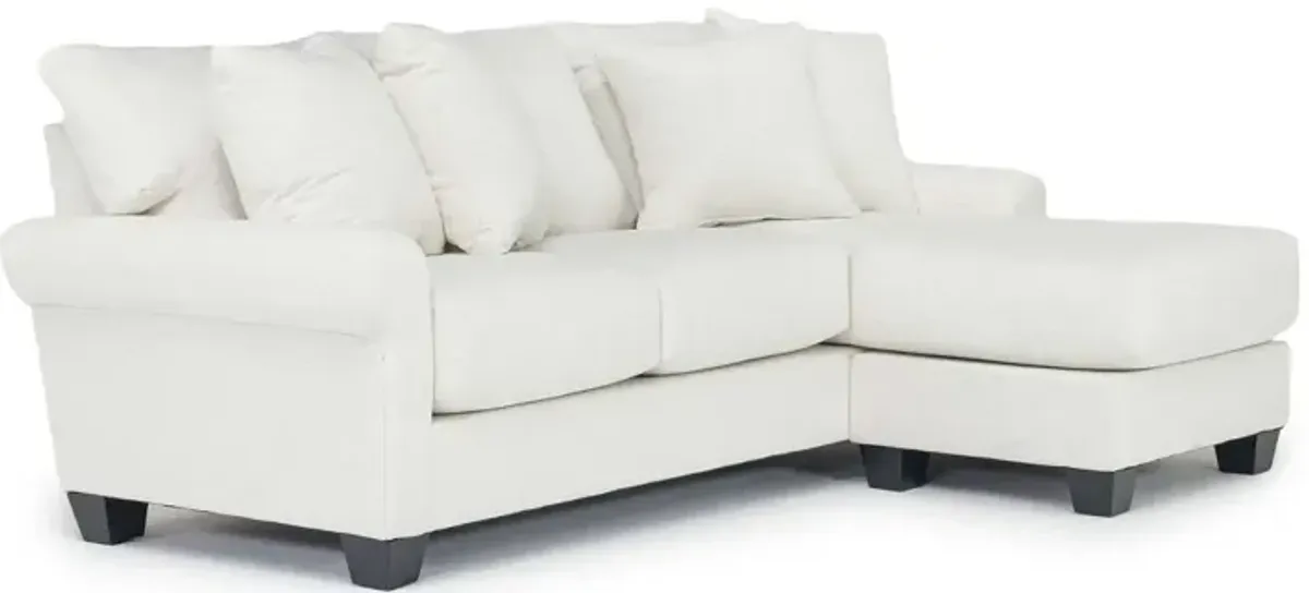 Amelia Crypton Performance Sofa Chaise in Nomad Snow, Down