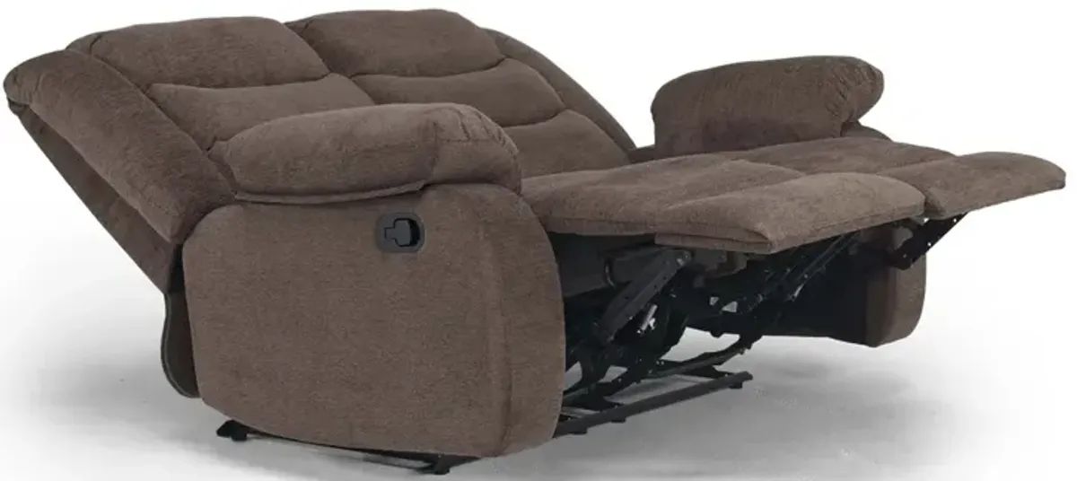 Kelsey Reclining Loveseat in Brown