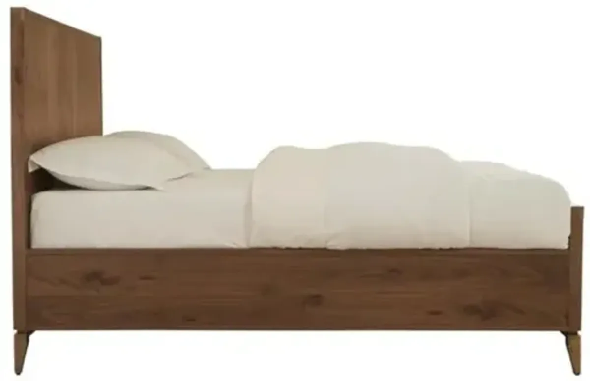 Adler Panel Bed in Natural Walnut, Queen