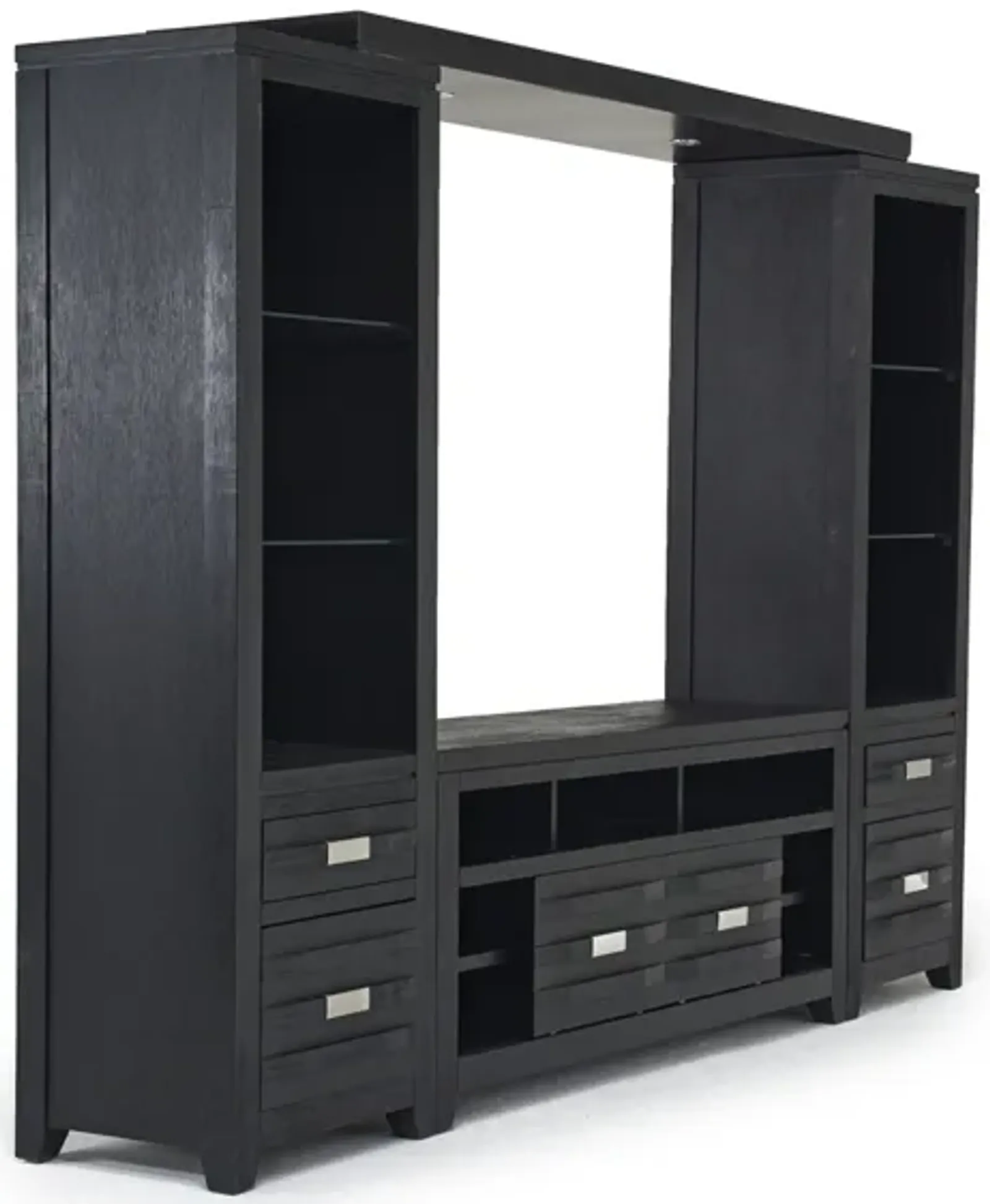 Altamonte 4 Piece Entertainment Center in Black, 70 Inch Media Console