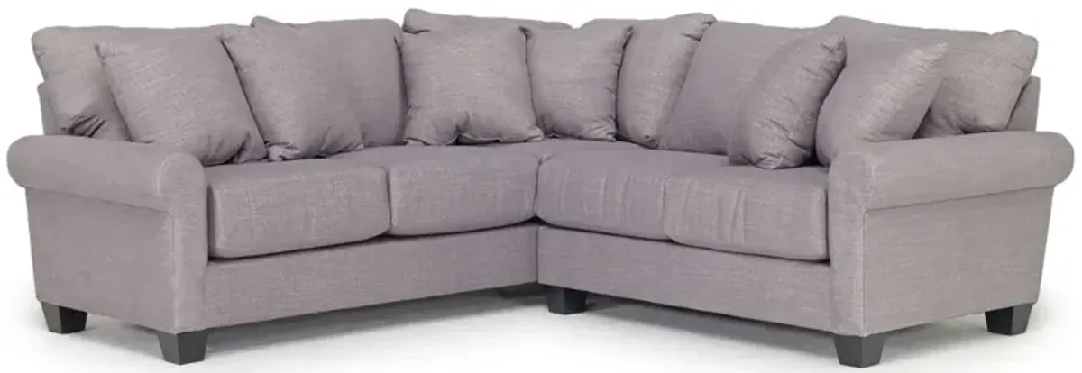 Amelia Crypton Performance Tux Loveseat Sectional in Nomad Slate, Right Facing