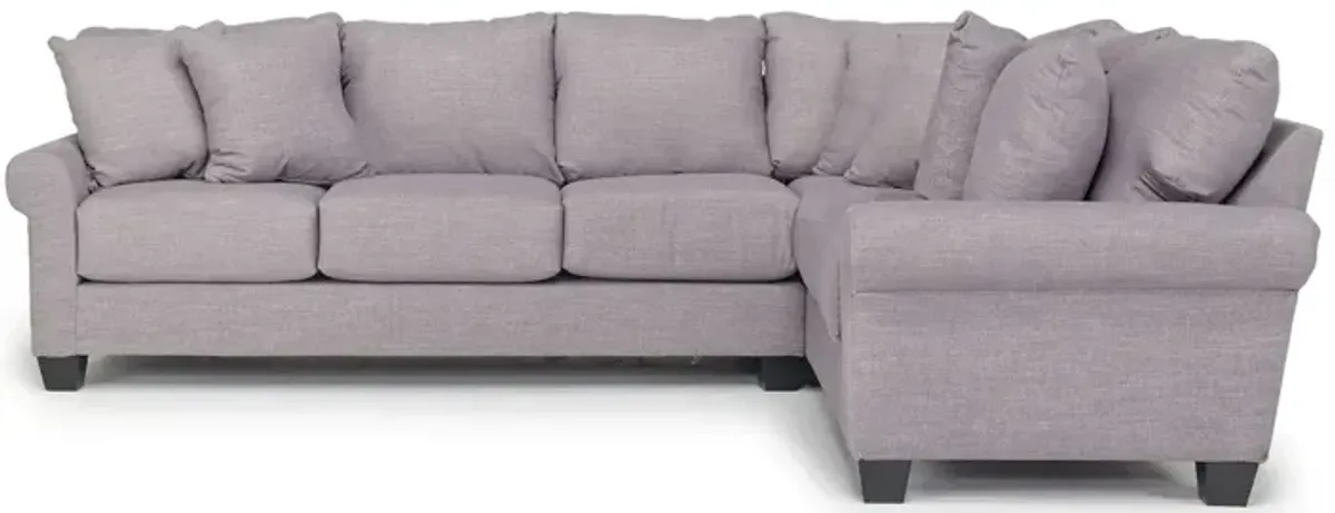 Amelia Crypton Performance Tux Sofa Sectional in Nomad Slate, Left Facing