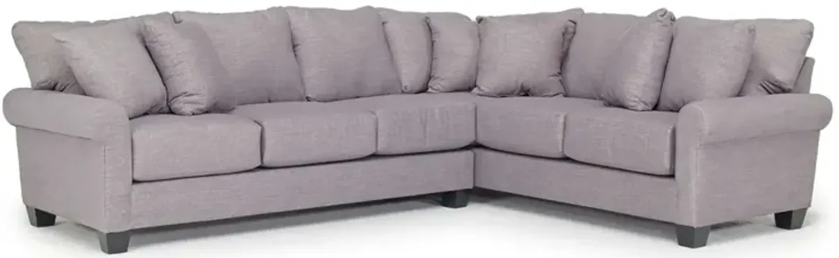 Amelia Crypton Performance Tux Sofa Sectional in Nomad Slate, Left Facing