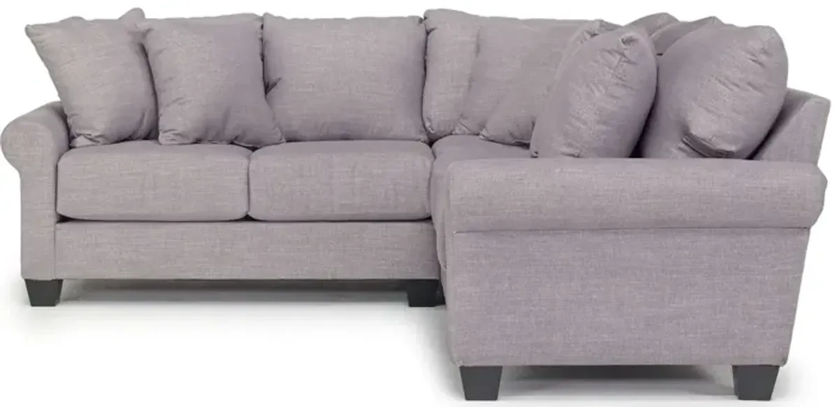 Amelia Crypton Performance Tux Loveseat Sectional in Nomad Slate, Left Facing, Down