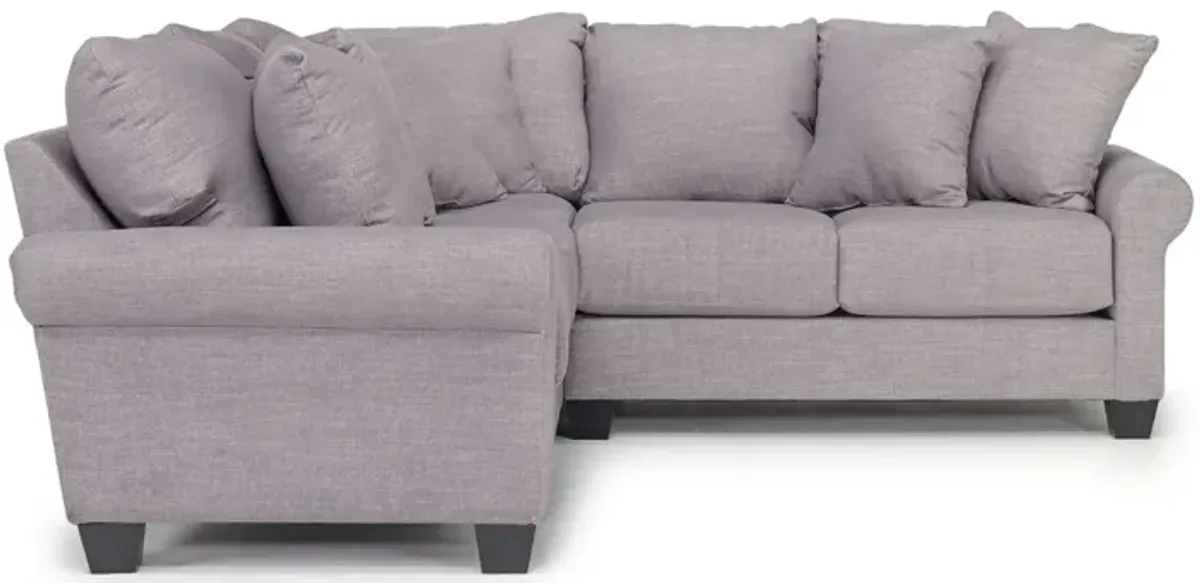 Amelia Crypton Performance Tux Loveseat Sectional in Nomad Slate, Right Facing, Down