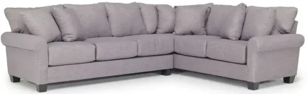 Amelia Crypton Performance Tux Sofa Sectional in Nomad Slate, Left Facing, Down