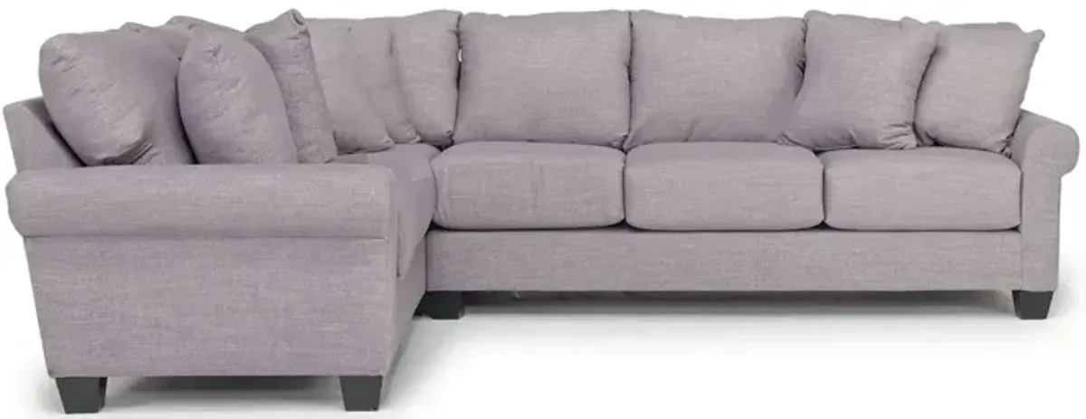 Amelia Crypton Performance Tux Sofa Sectional in Nomad Slate, Right Facing, Down