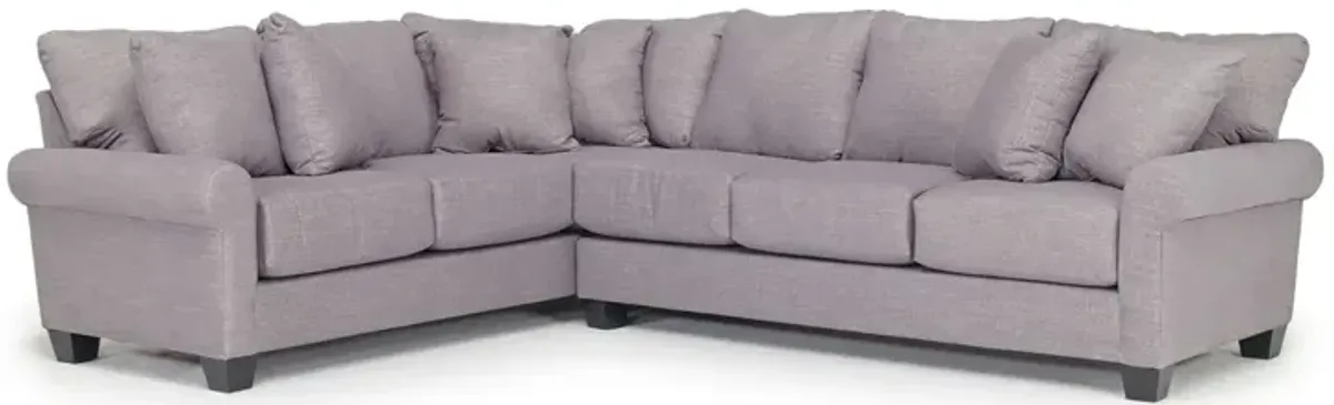 Amelia Crypton Performance Tux Sofa Sectional in Nomad Slate, Right Facing, Down