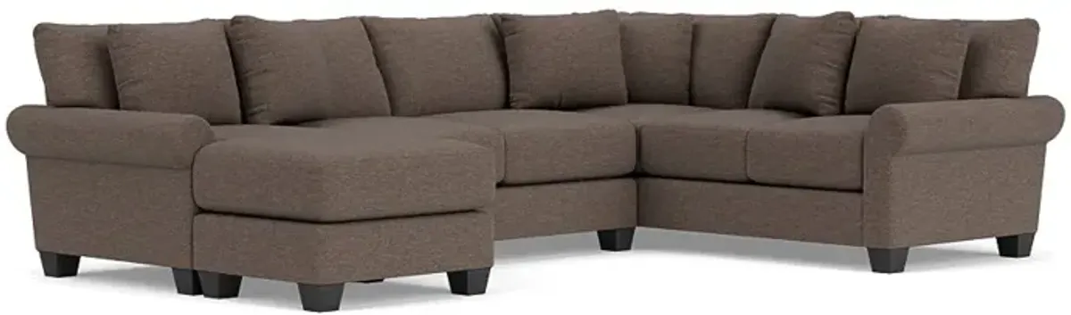 Amelia Crypton Performance Sofa Chaise Sectional, Right Facing, Down - Custom Order