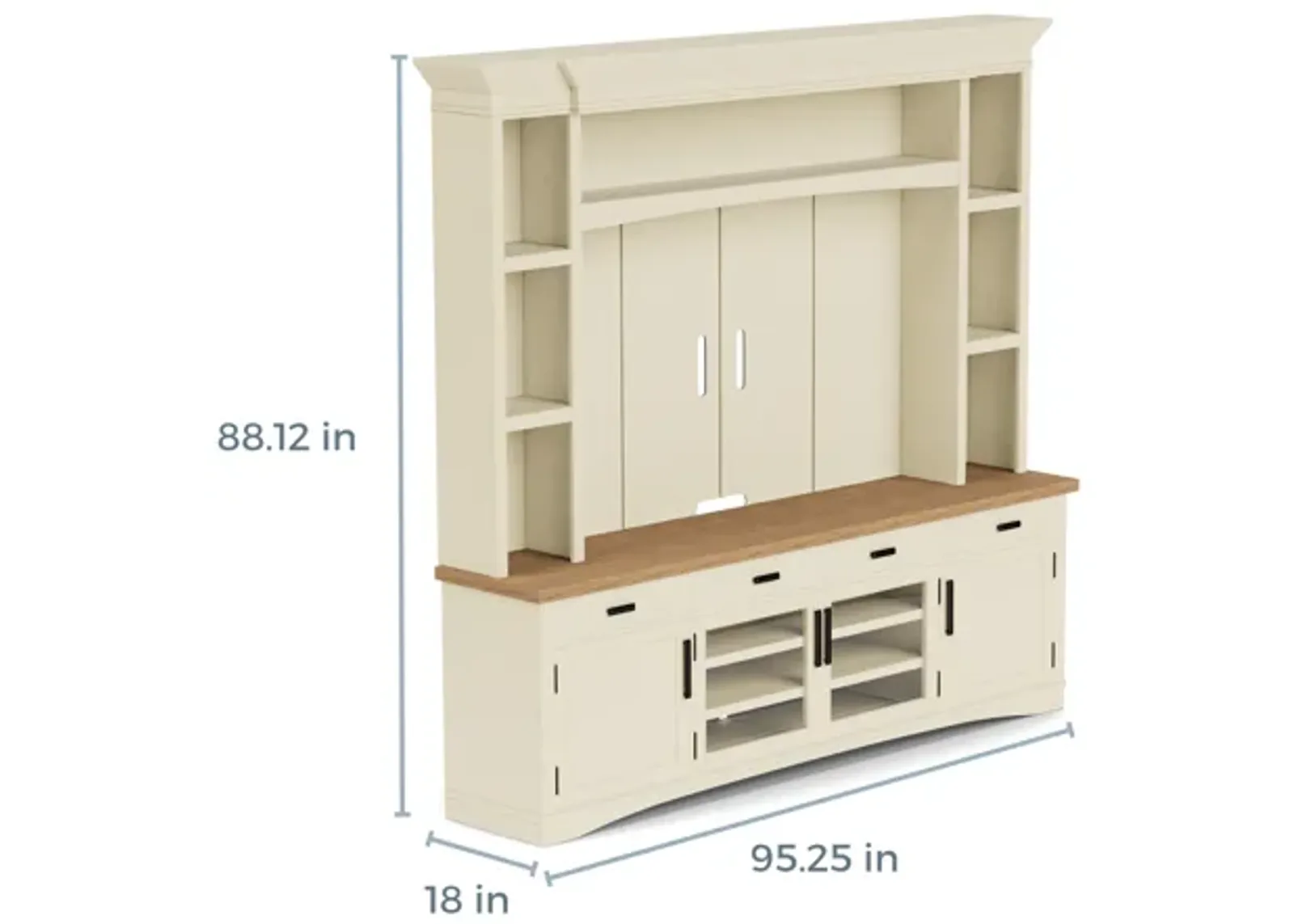 Americana 4 Piece Entertainment Center in White