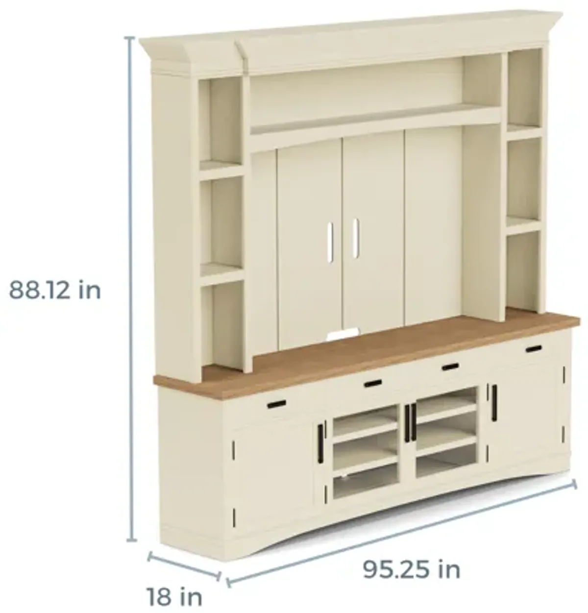 Americana 4 Piece Entertainment Center in White