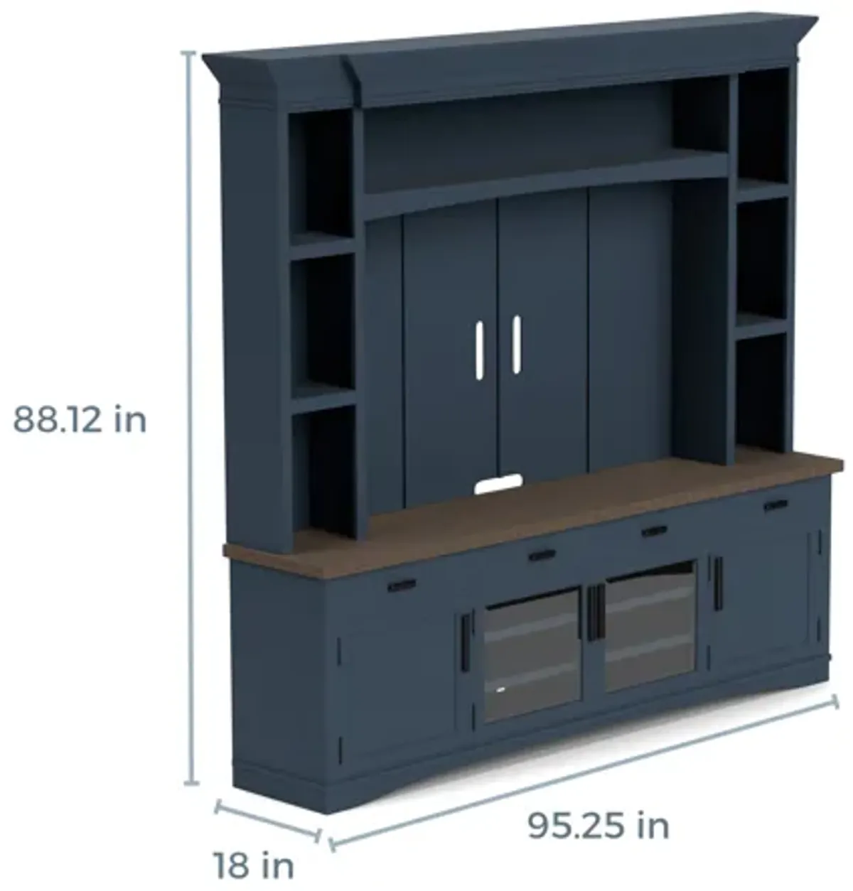 Americana 4 Piece Entertainment Center in Blue