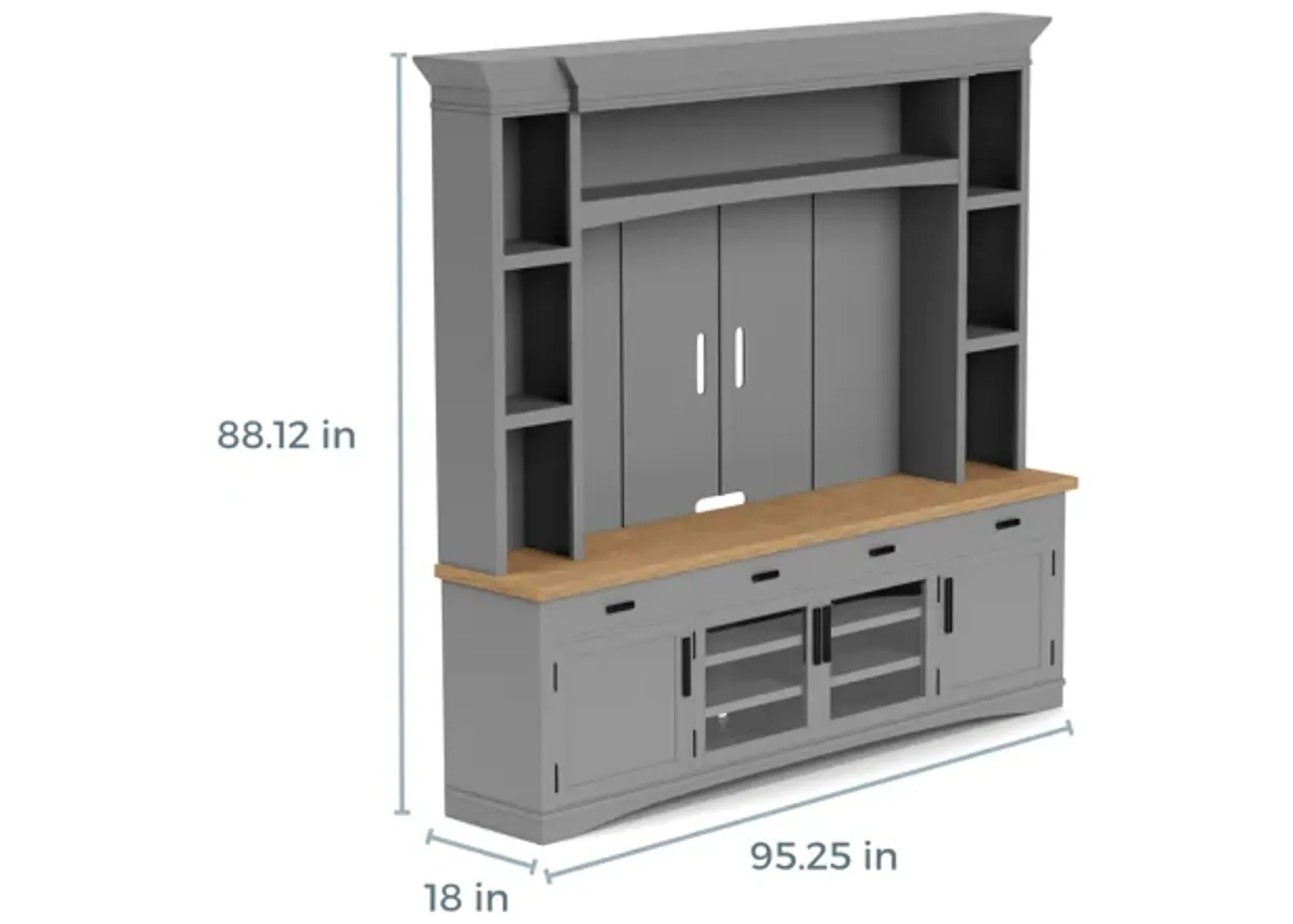 Americana 4 Piece Entertainment Center in Gray