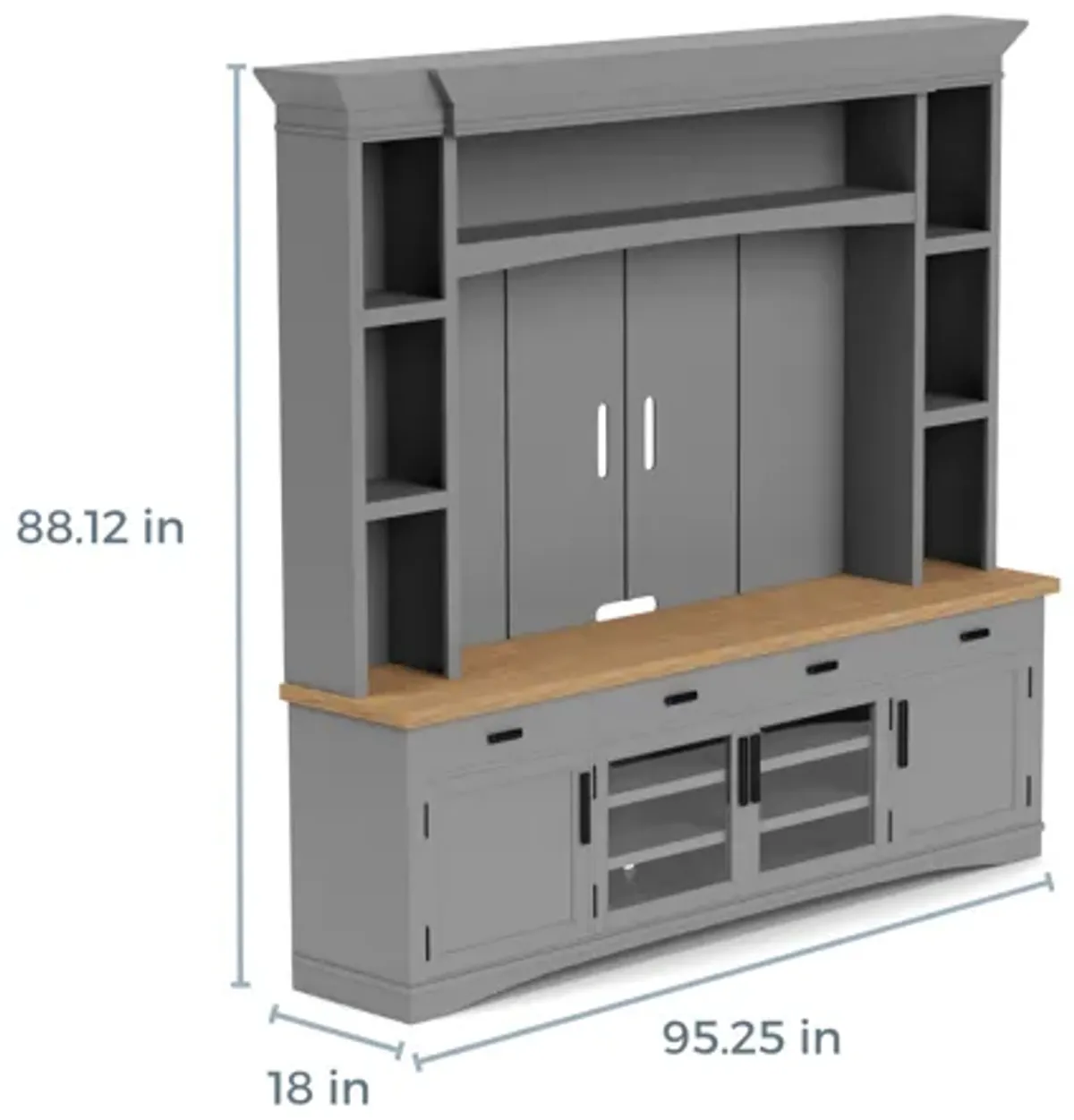 Americana 4 Piece Entertainment Center in Gray