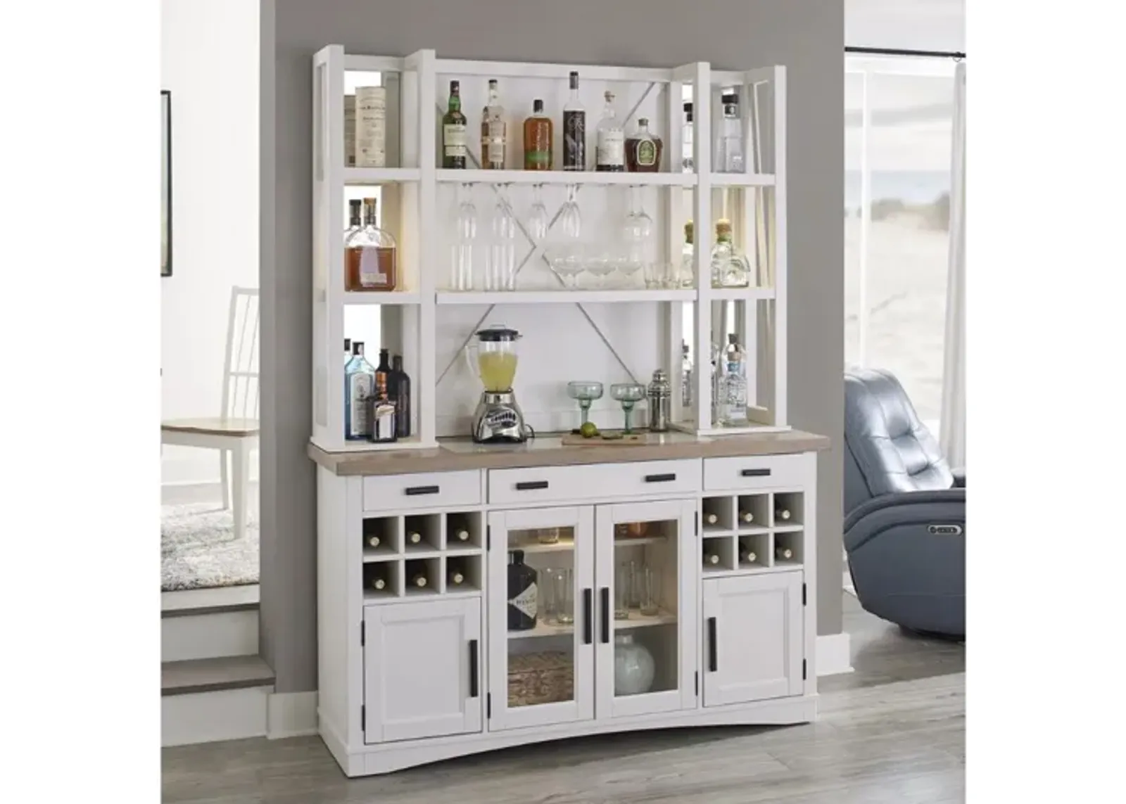 Americana Buffet & Open Hutch in Cotton