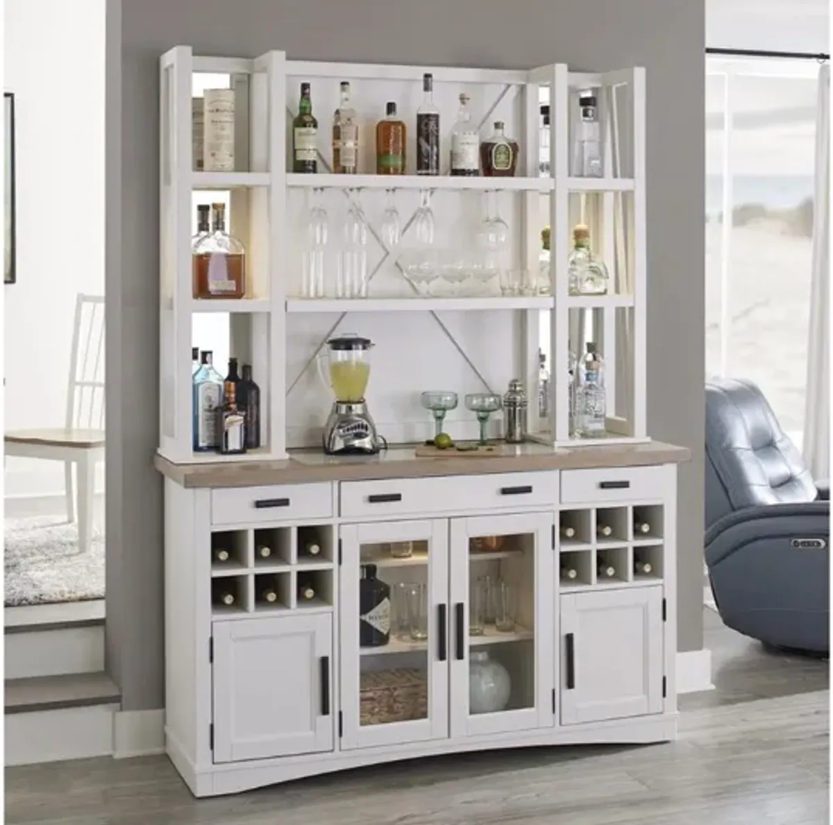 Americana Buffet & Open Hutch in Cotton